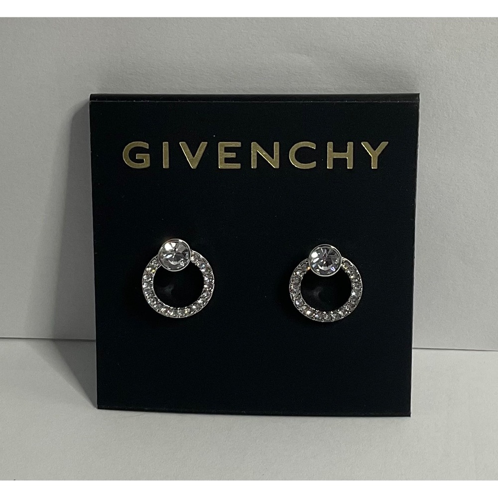 GIVENCHY OPEN ROUND CIRCLE STUD PIERCED EARRINGS 1/2"